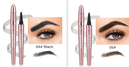 Waterproof Four-Fork Liquid Eyebrow Pencil – Natural Hair-Stroke Effect