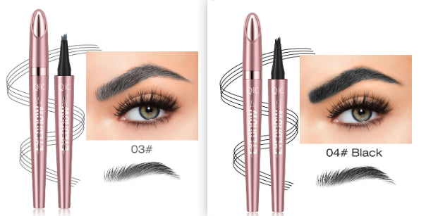 Waterproof Four-Fork Liquid Eyebrow Pencil – Natural Hair-Stroke Effect