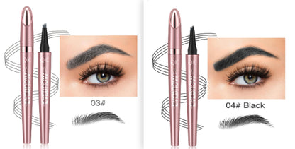 Waterproof Four-Fork Liquid Eyebrow Pencil – Natural Hair-Stroke Effect
