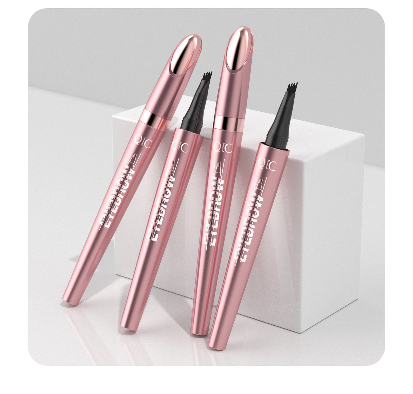 Waterproof Four-Fork Liquid Eyebrow Pencil – Natural Hair-Stroke Effect