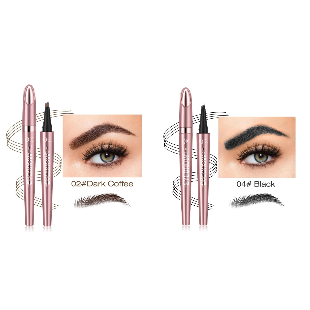 Waterproof Four-Fork Liquid Eyebrow Pencil – Natural Hair-Stroke Effect