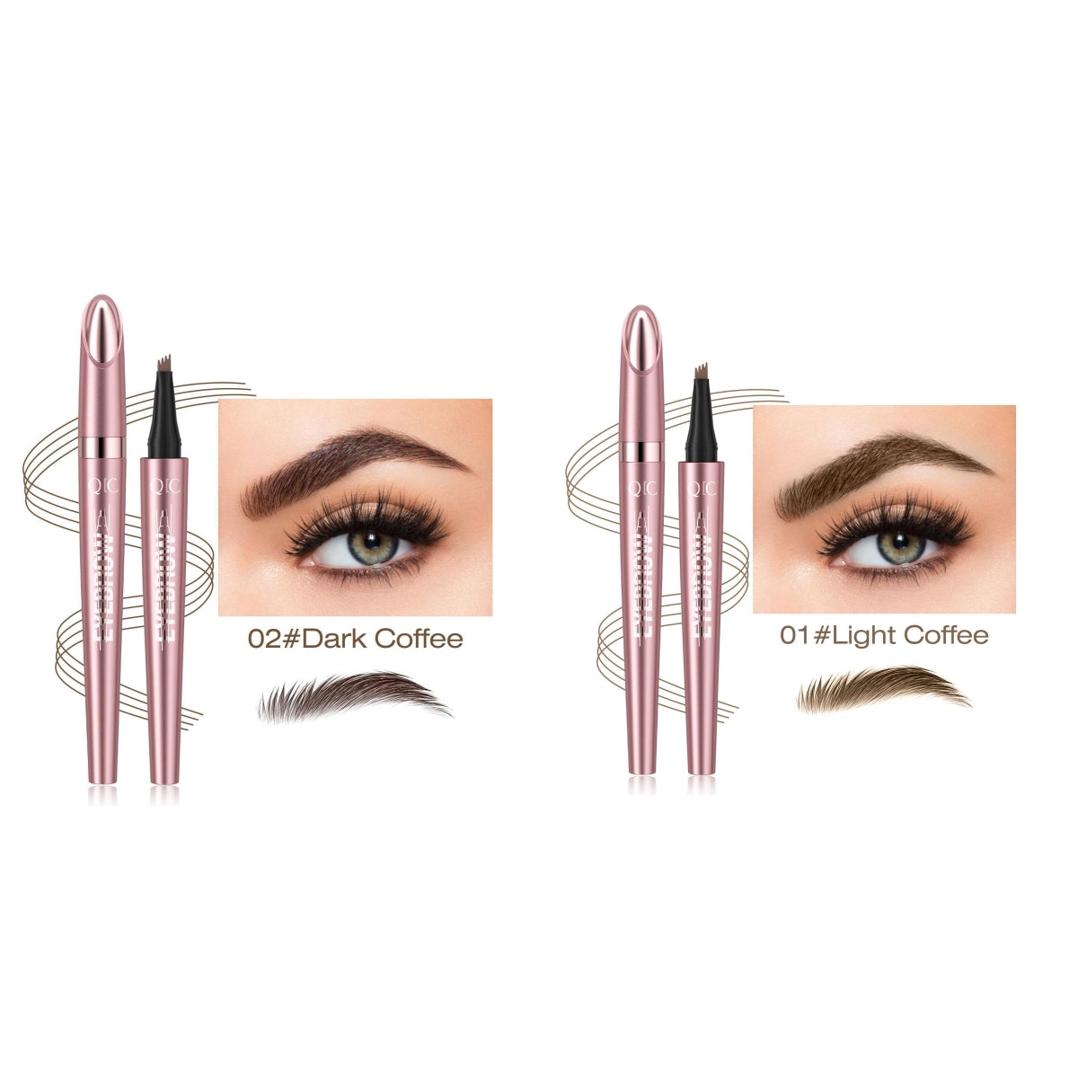 Waterproof Four-Fork Liquid Eyebrow Pencil – Natural Hair-Stroke Effect