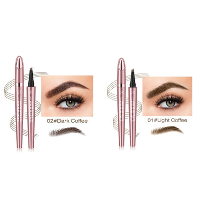 Waterproof Four-Fork Liquid Eyebrow Pencil – Natural Hair-Stroke Effect