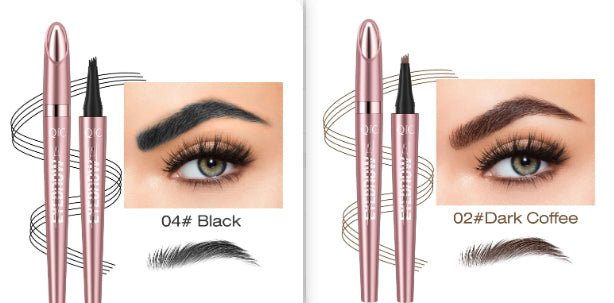 Waterproof Four-Fork Liquid Eyebrow Pencil – Natural Hair-Stroke Effect