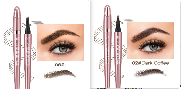 Waterproof Four-Fork Liquid Eyebrow Pencil – Natural Hair-Stroke Effect