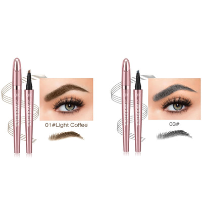 Waterproof Four-Fork Liquid Eyebrow Pencil – Natural Hair-Stroke Effect
