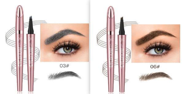 Waterproof Four-Fork Liquid Eyebrow Pencil – Natural Hair-Stroke Effect