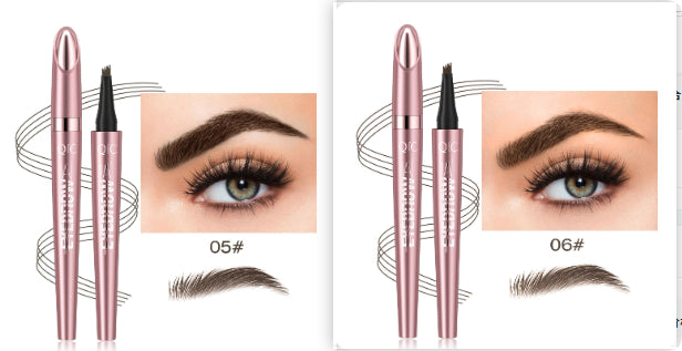 Waterproof Four-Fork Liquid Eyebrow Pencil – Natural Hair-Stroke Effect
