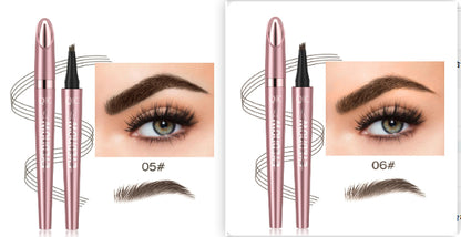 Waterproof Four-Fork Liquid Eyebrow Pencil – Natural Hair-Stroke Effect