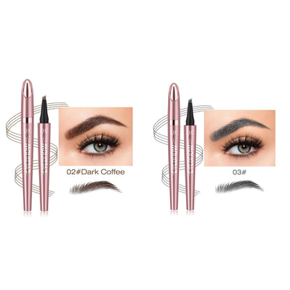Waterproof Four-Fork Liquid Eyebrow Pencil – Natural Hair-Stroke Effect