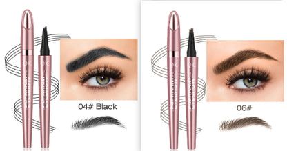 Waterproof Four-Fork Liquid Eyebrow Pencil – Natural Hair-Stroke Effect