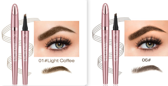 Waterproof Four-Fork Liquid Eyebrow Pencil – Natural Hair-Stroke Effect