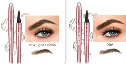 Waterproof Four-Fork Liquid Eyebrow Pencil – Natural Hair-Stroke Effect
