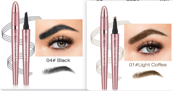 Waterproof Four-Fork Liquid Eyebrow Pencil – Natural Hair-Stroke Effect
