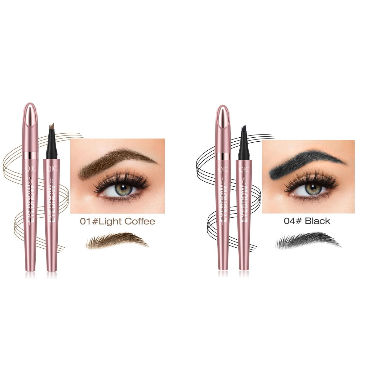 Waterproof Four-Fork Liquid Eyebrow Pencil – Natural Hair-Stroke Effect