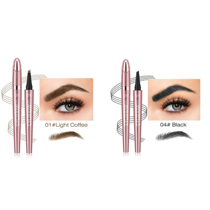 Waterproof Four-Fork Liquid Eyebrow Pencil – Natural Hair-Stroke Effect