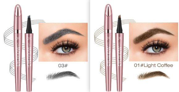 Waterproof Four-Fork Liquid Eyebrow Pencil – Natural Hair-Stroke Effect