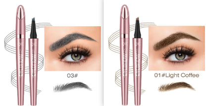 Waterproof Four-Fork Liquid Eyebrow Pencil – Natural Hair-Stroke Effect