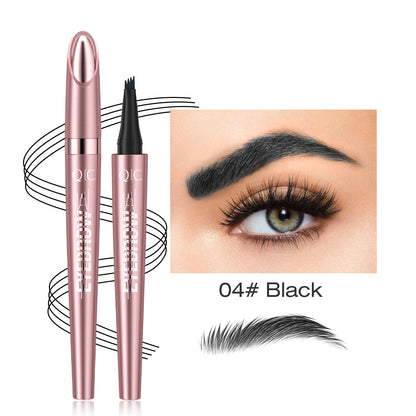 Waterproof Four-Fork Liquid Eyebrow Pencil – Natural Hair-Stroke Effect