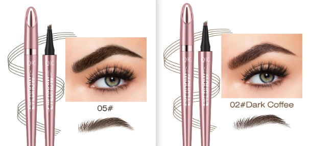 Waterproof Four-Fork Liquid Eyebrow Pencil – Natural Hair-Stroke Effect