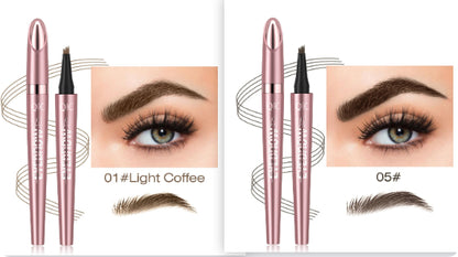Waterproof Four-Fork Liquid Eyebrow Pencil – Natural Hair-Stroke Effect
